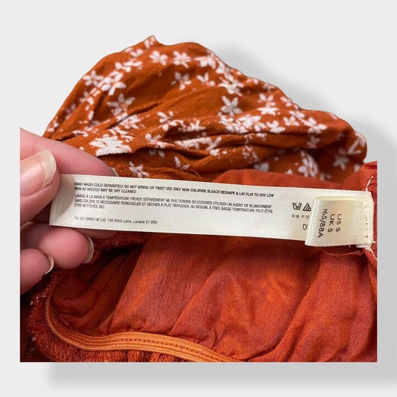 Free People Dessa one piece pin tuck‎ top in rust size S - Picture 8 of 9